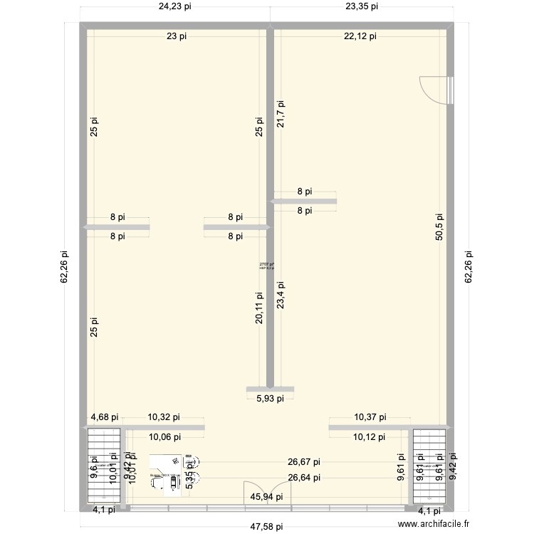 ExtraMag_Batisse2025. Plan de 1 pièce et 251 m2