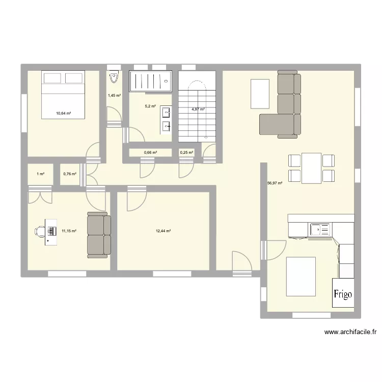 Maison avant travaux - BK. Plan de 11  et 106 m²