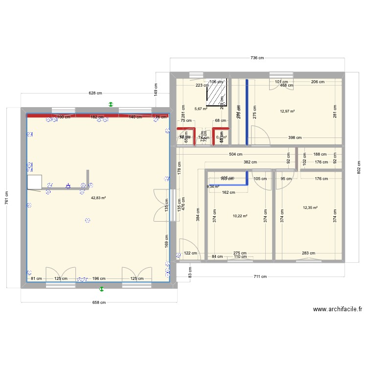 plan electricité martine. Plan de 0 pièce et 0 m2