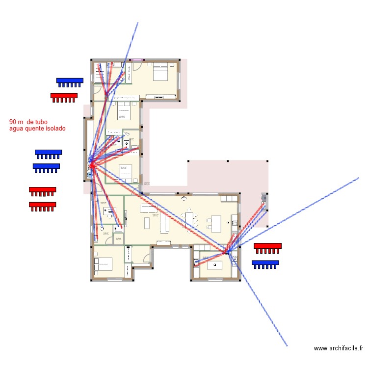 Agua. Plan de 12 pièces et 409 m2
