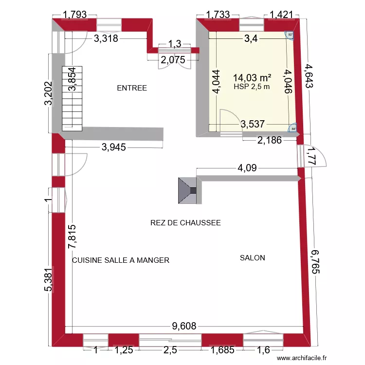 espace de vie2. Plan de 1 Pièce et 14 m² espace de vie2. Plan de 1 Pièce et 14 m²