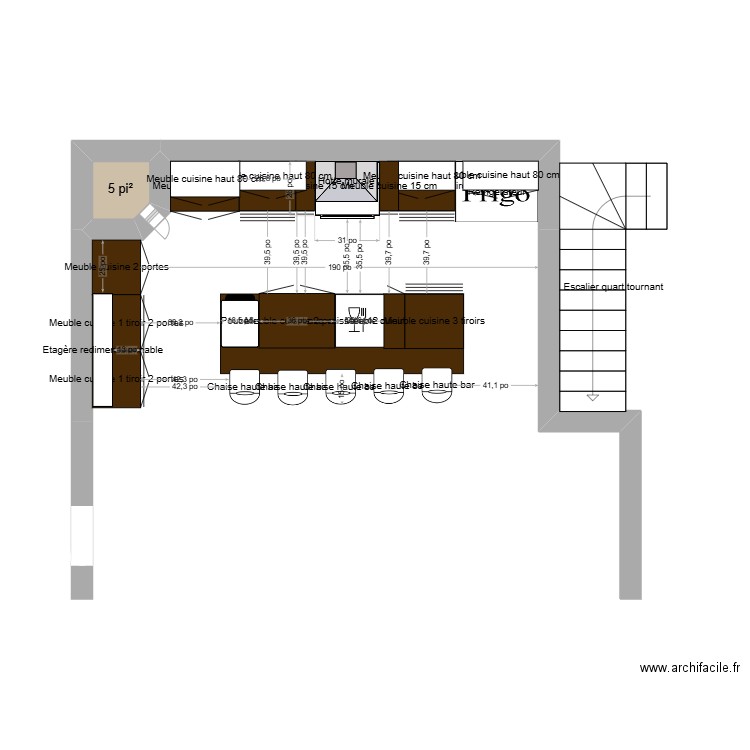 Cuisine. Plan de 1 pièce et 0 m2