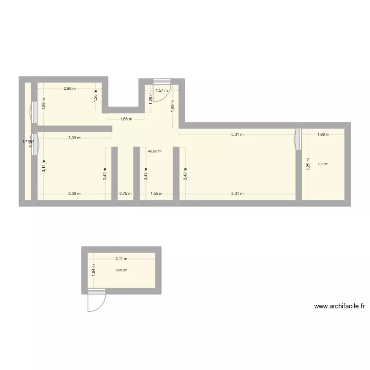 Maison. Plan de 4 et 60 m² Maison. Plan de 4 et 60 m²
