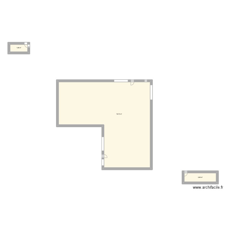 ferme 1. Plan de 3 pièces et 82 m2