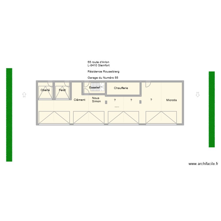 Garage. Plan de 5 pièces et 152 m2