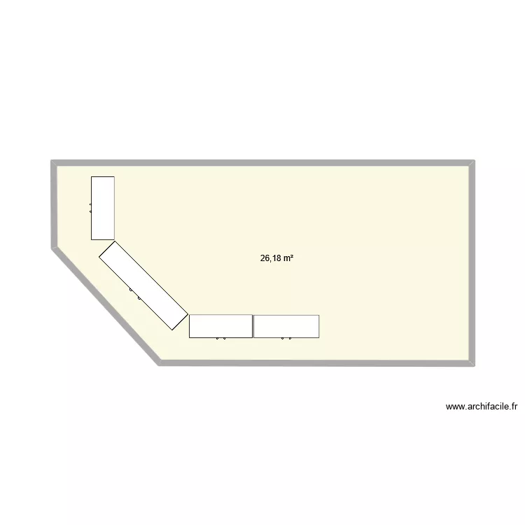 Roch. Plan de 1 pièce et 26 m²
