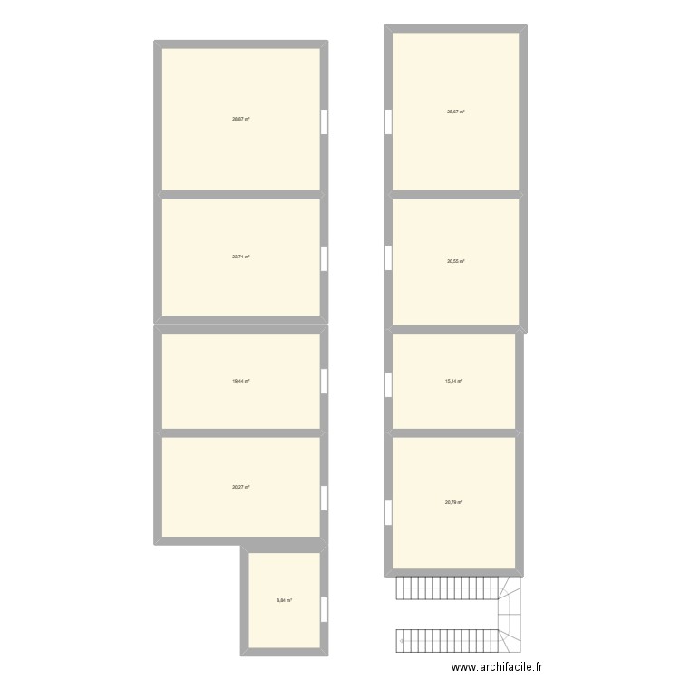 internat alpha phi. Plan de 9 pièces et 183 m2