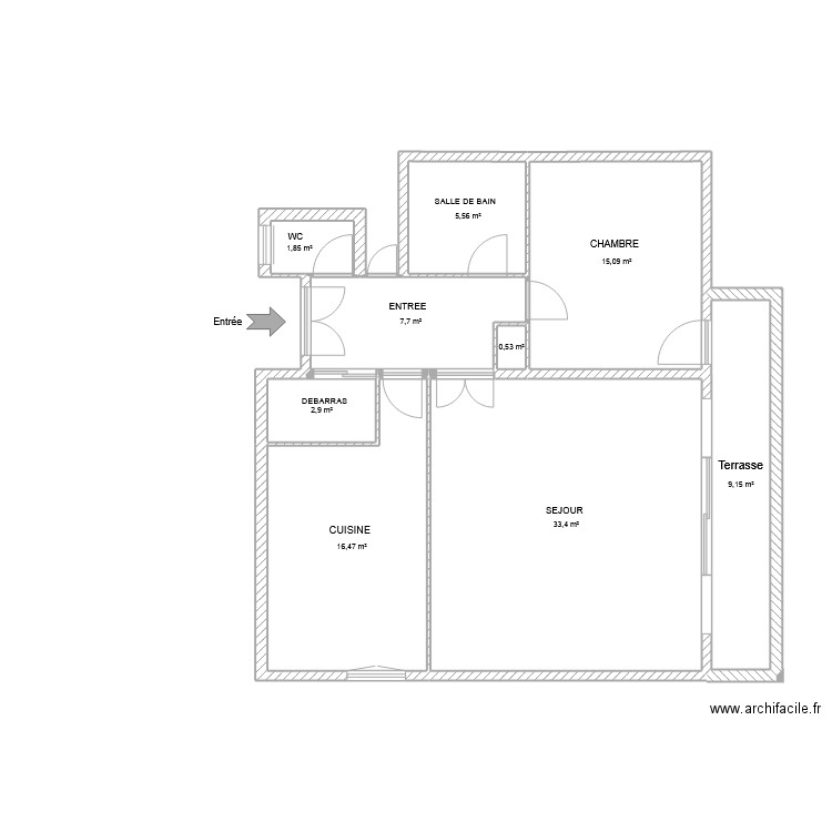 appart 3 internat 1. Plan de 9 pièces et 93 m2