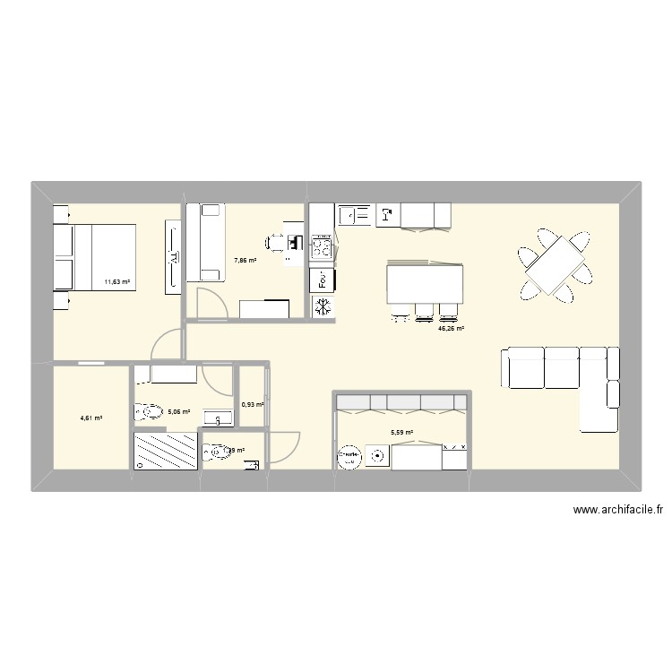 lot 5oct25. Plan de 8 pièces et 83 m2