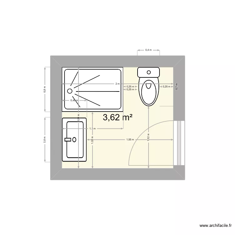 Parter_baie1_new. Plan de 1 et 4 m² Parter_baie1_new. Plan de 1 et 4 m²
