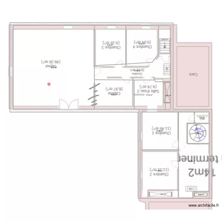 Mazard poulatch - mesures r&eacute;elles. Plan de 15  et 144 m²