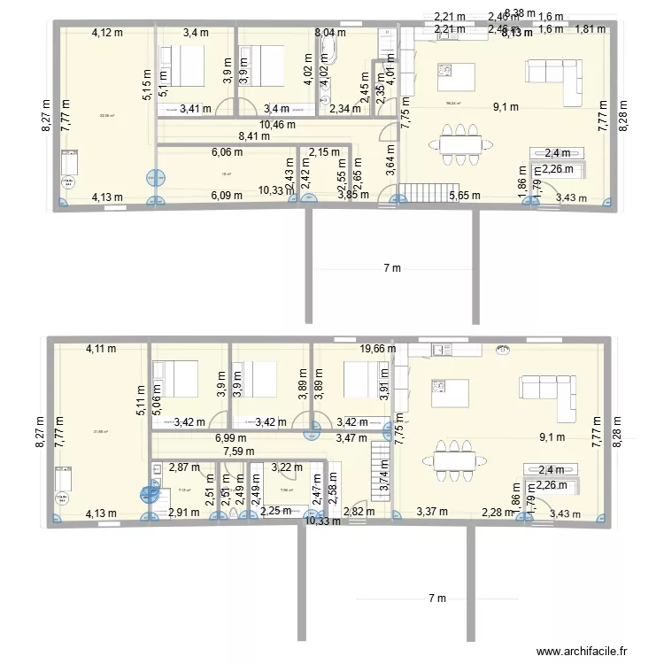 plan. Plan de 9  et 356 m²