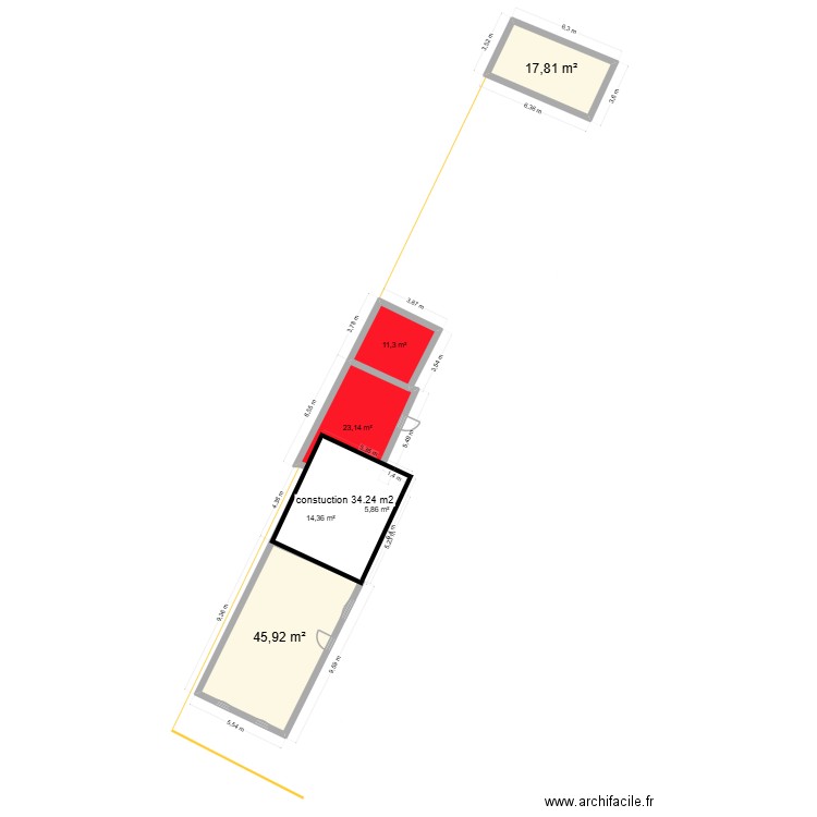 PLAN MASSE CADASTRE. Plan de 6 pièces et 118 m2