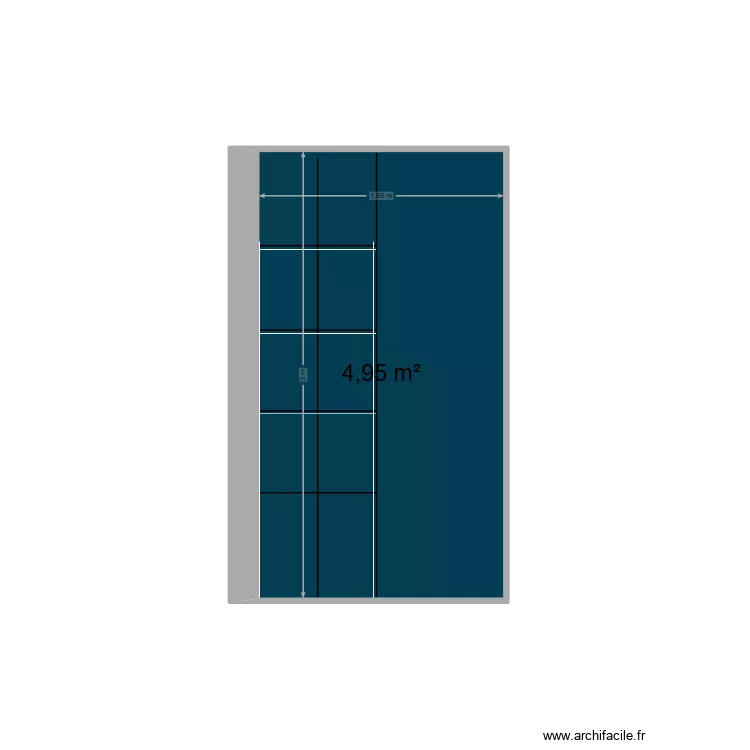 Module mural. Plan de 1  et 5 m²
