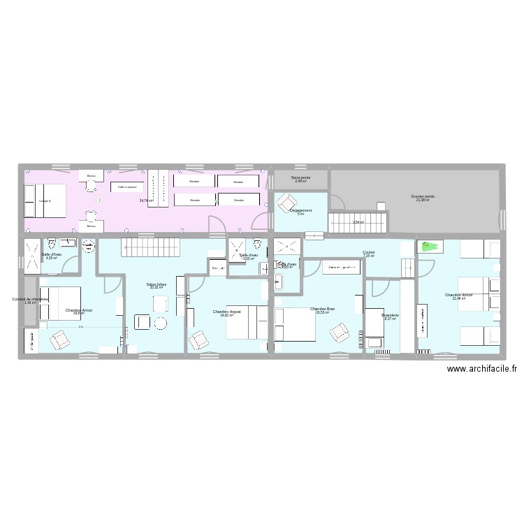 Maison Moelan 2025 bis. Plan de 29 pièces et 377 m2