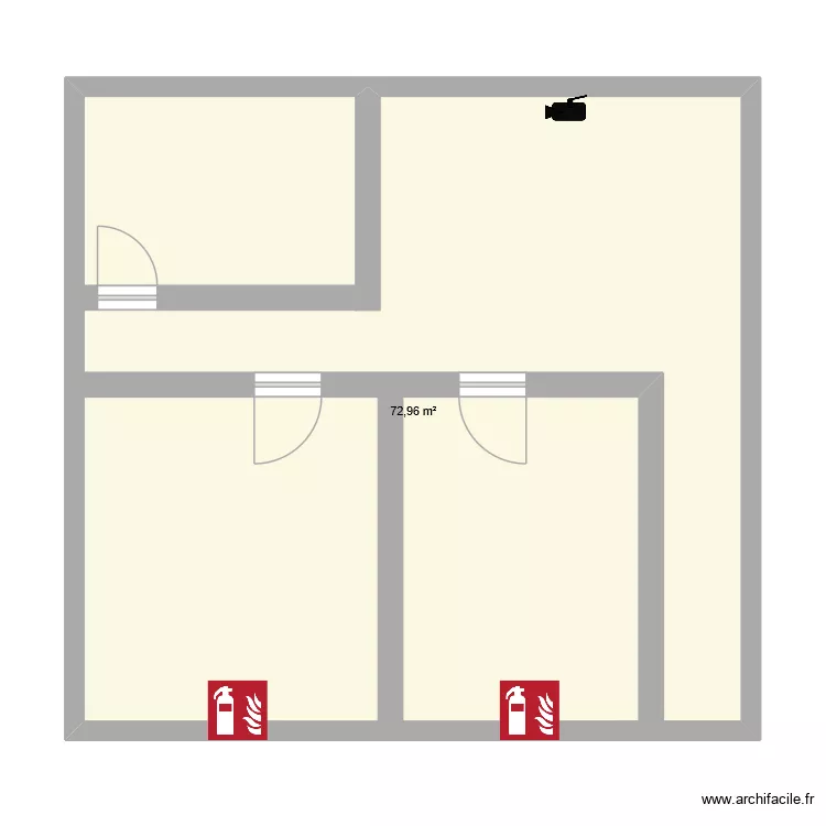 Renovation etudiante. Plan de 1  et 73 m²