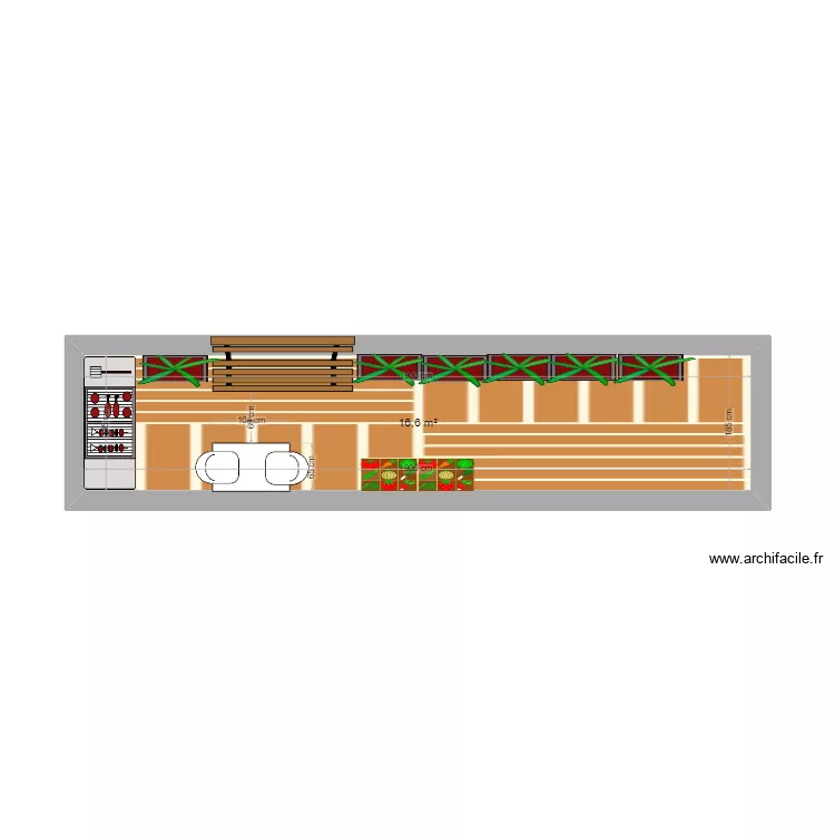 couloir exterieur. Plan de 