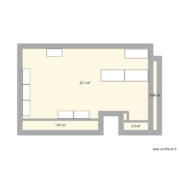 villers bocage. Plan de 4 pièces et 25 m2