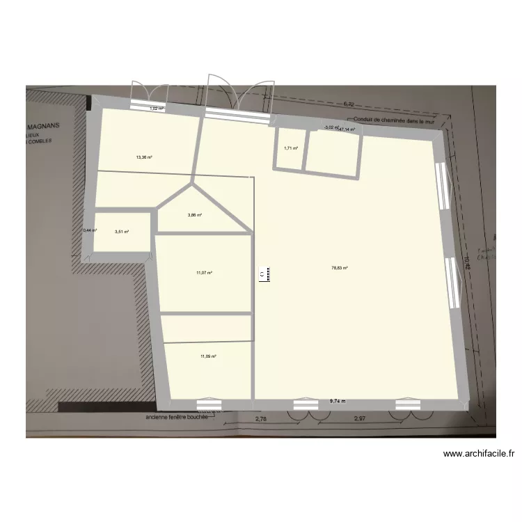 etage 2. Plan de 11 pièces et 125 m²