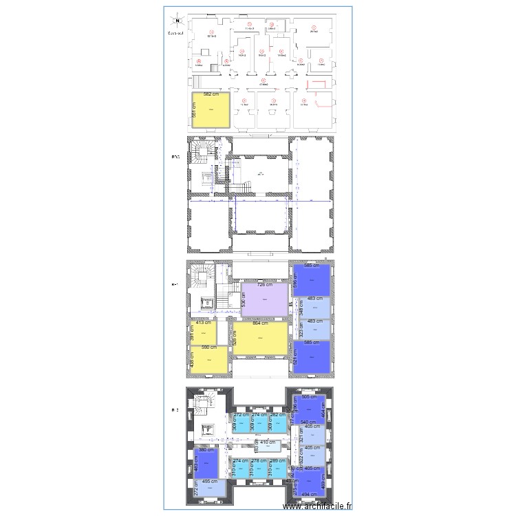 MONT CHATEAU. Plan de 22 pièces et 416 m2