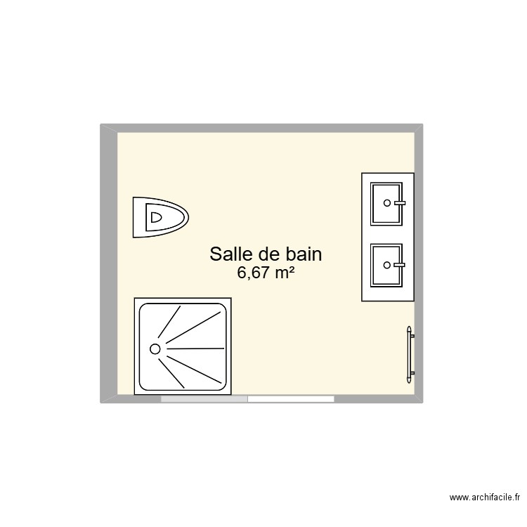 Etage. Plan de 1 pièce et 7 m2