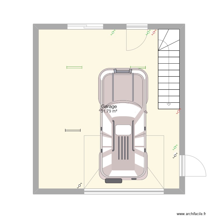 garage1. Plan de 1 pièce et 32 m2