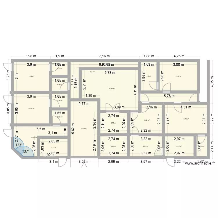 bas plan5. Plan de 21  et 160 m²