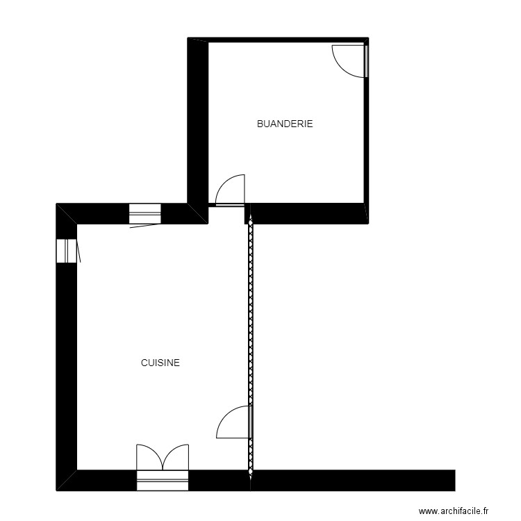 PROJET JONSTON. Plan de 1 pièce et 42 m2