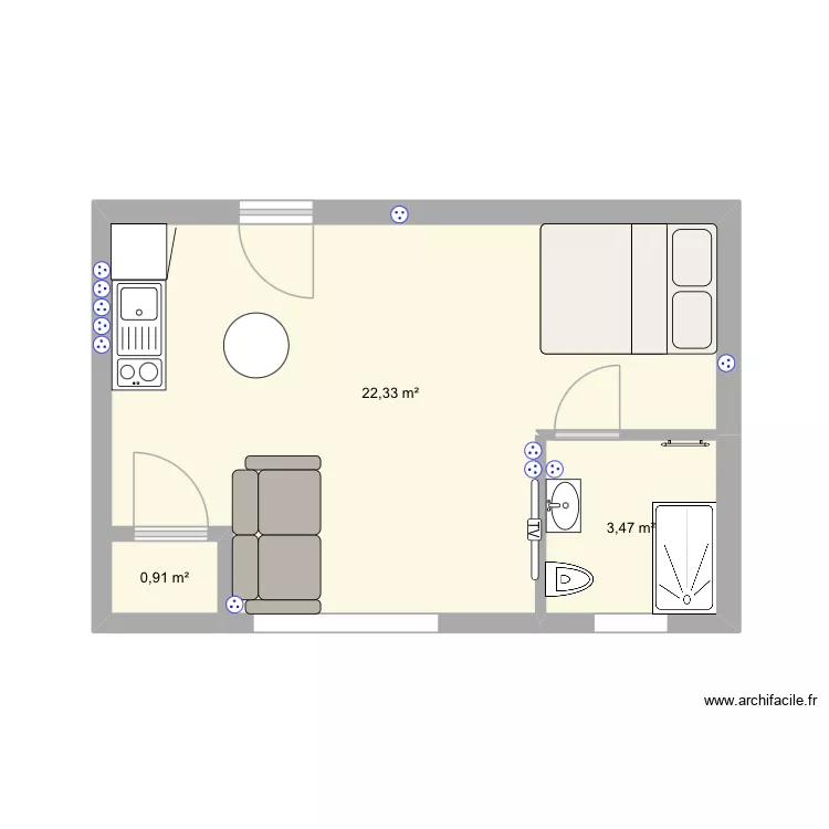 Sierck 2 V2. Plan de 3 Pièces et 27 m² Sierck 2 V2. Plan de 3 Pièces et 27 m²