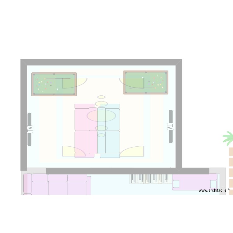 hotel 4 étoiles. Plan de 2 pièces et 47 m2