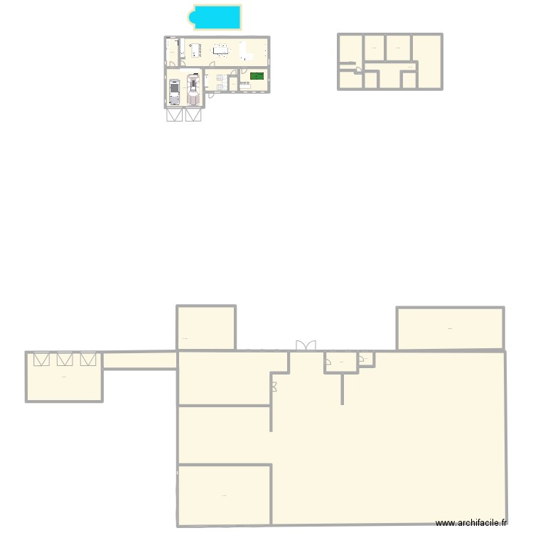 Maison Compère. Plan de 16 pièces et 698 m2