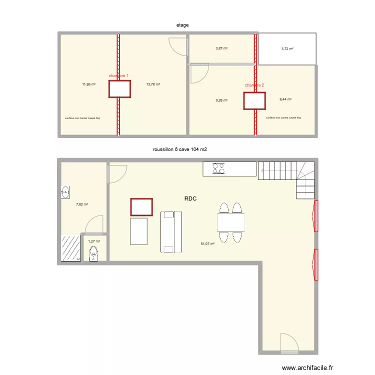 roussillon 8 cave. Plan de 