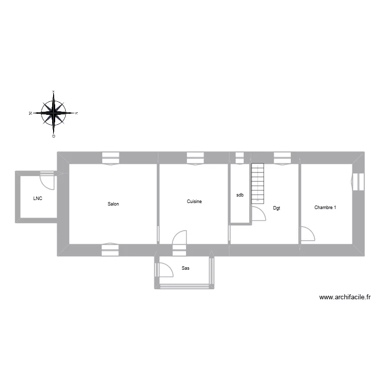JOREL RDC. Plan de 4  et 49 m²