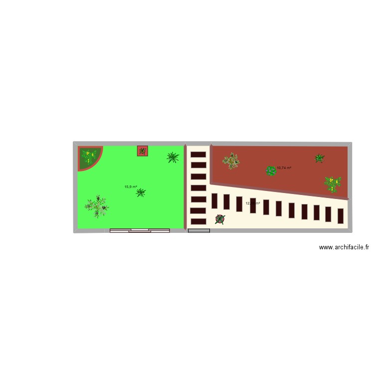 terrasse. Plan de 0 pièce et 0 m2