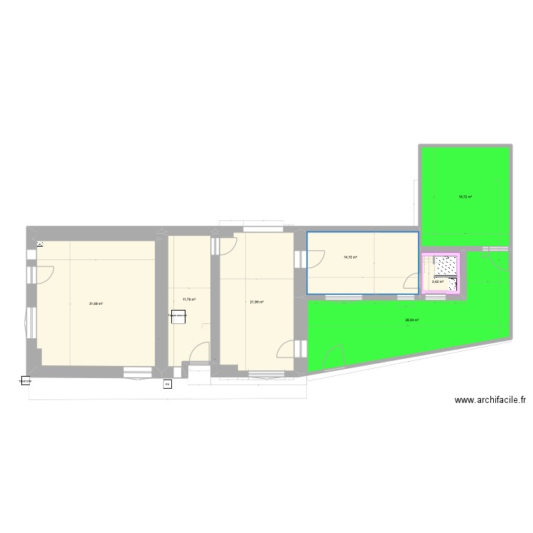 RDC Athis Mons fond de plan. Plan de 10 pièces et 134 m2