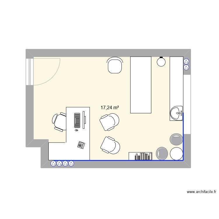 Bureau médical. Plan de 0 pièce et 0 m2