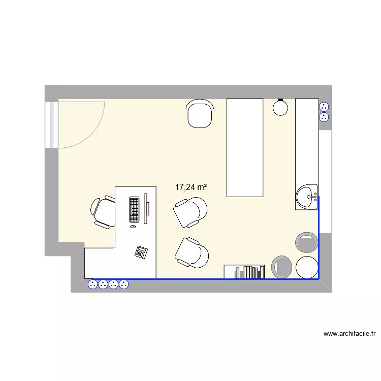 Bureau m&eacute;dical. Plan de 