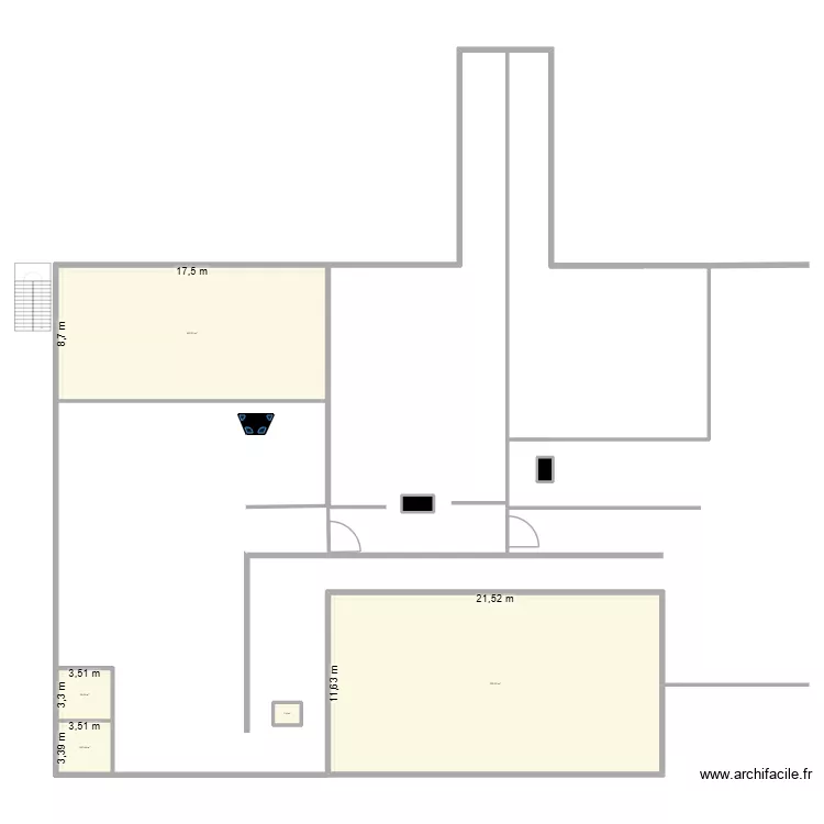 aerog. Plan de 8  et 434 m²