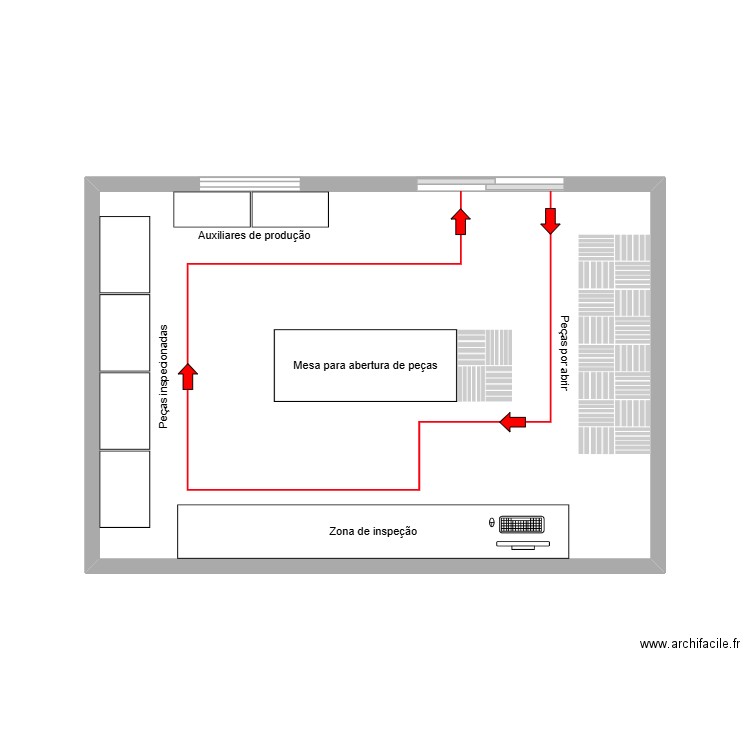 Sala de inspeção (Nova). Plan de 1 pièce et 24 m2