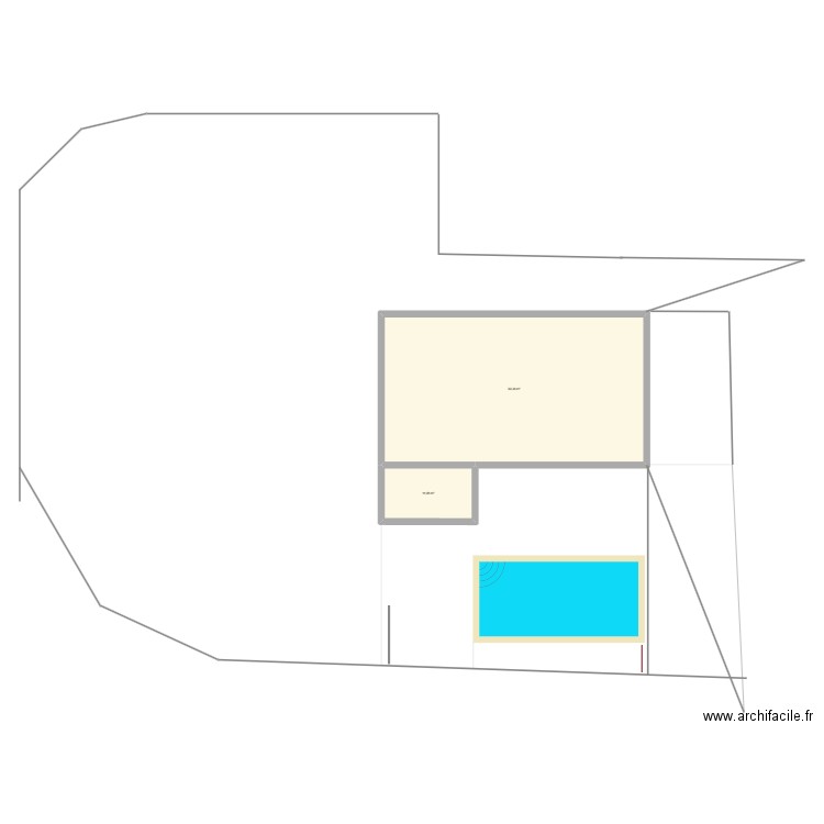 projet pisicne. Plan de 2 pièces et 111 m2