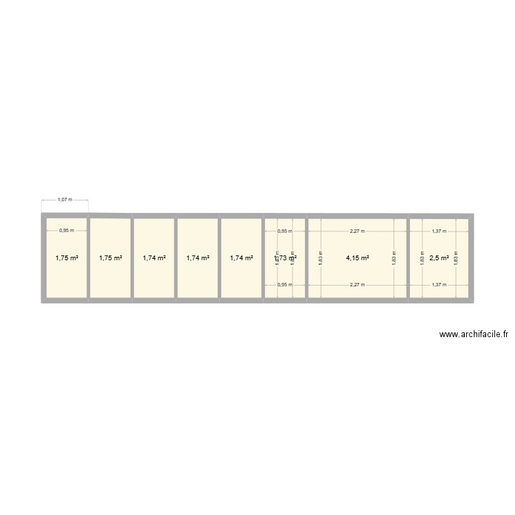 Gilard. Plan de 8 pièces et 17 m2