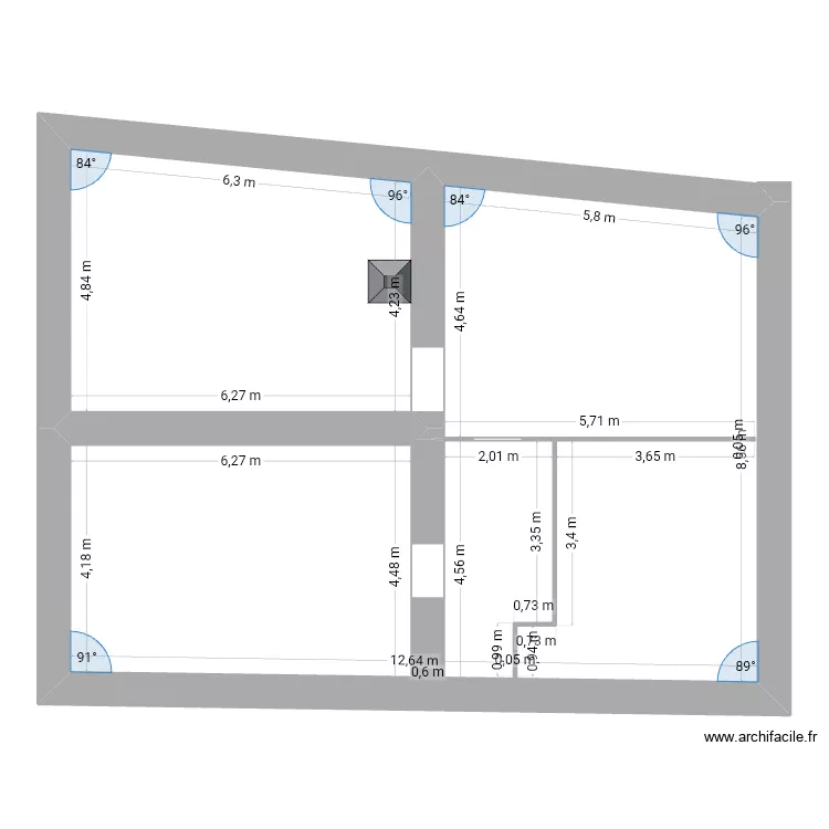 Modif 1. Plan de 2 pièces et 105 m² Modif 1. Plan de 2 pièces et 105 m²