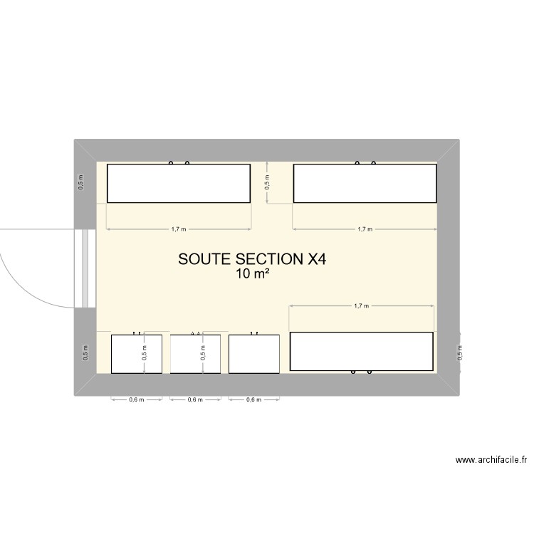 SOUTE SECTION. Plan de 1 pièce et 10 m2