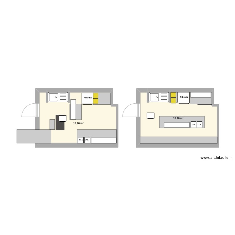 CAKI NEW . Plan de 2 pièces et 27 m2