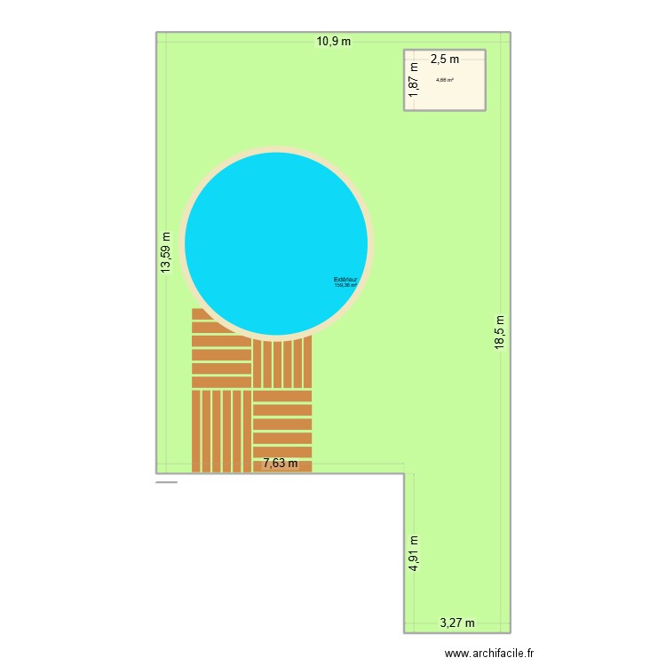 Actuel. Plan de 2 pièces et 169 m2