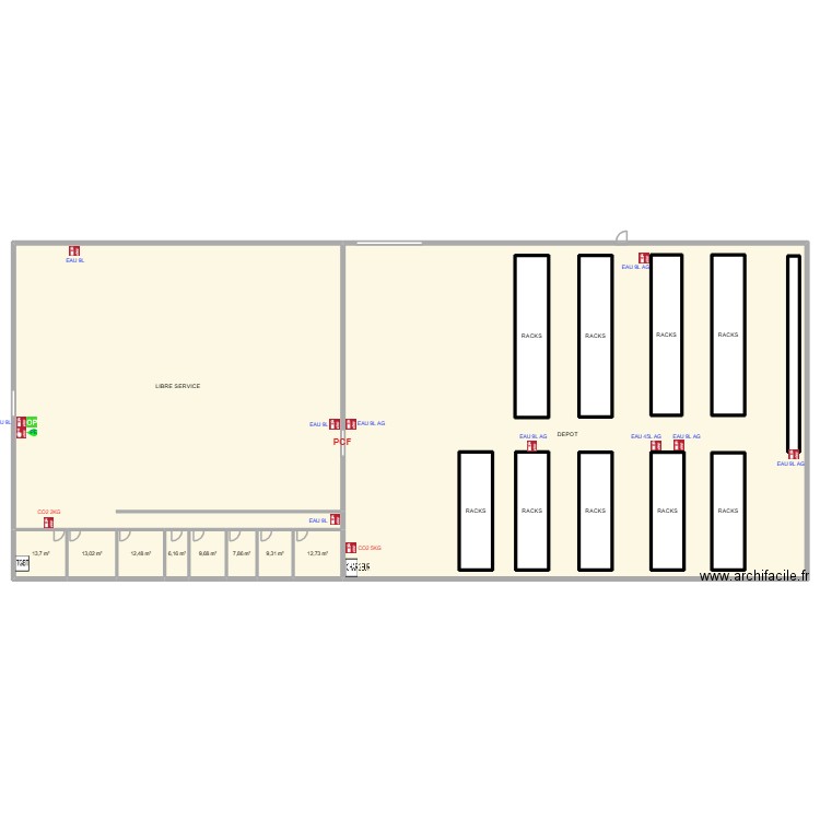 SOMATEM PRIX LES MEZIERES. Plan de 20 pièces et 1718 m2
