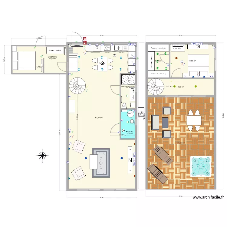 Appartement vu Architecte. Plan de 9 et 154 m² Appartement vu Architecte. Plan de 9 et 154 m²