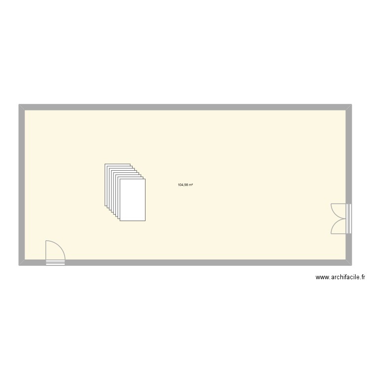 construction. Plan de 1 pièce et 105 m2