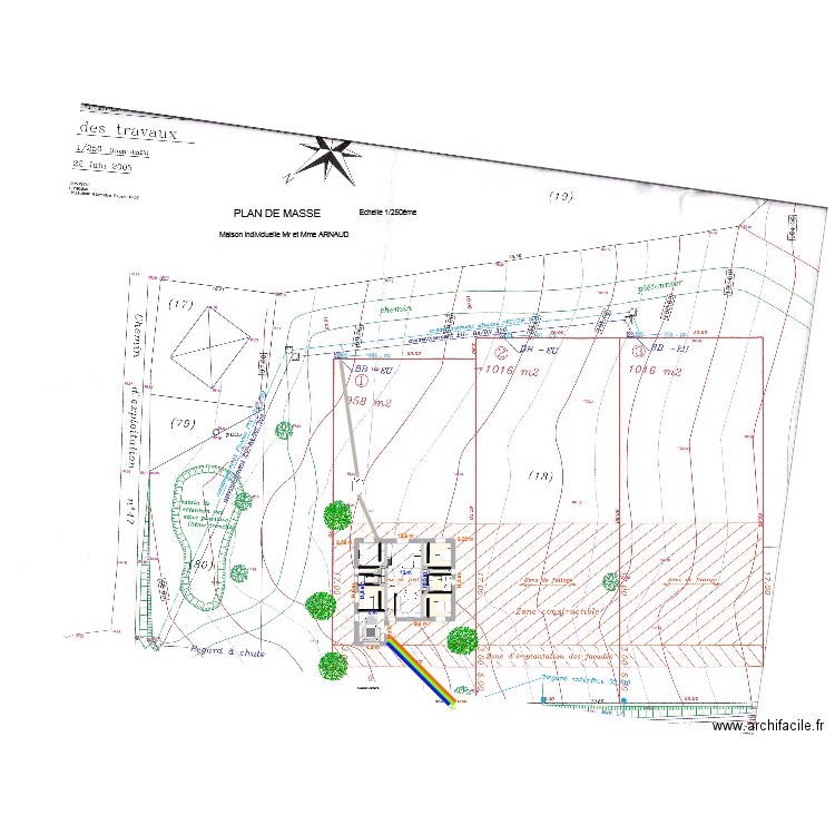 plan topographique Robecourt 2eme version . Plan de 7 pièces et 140 m2
