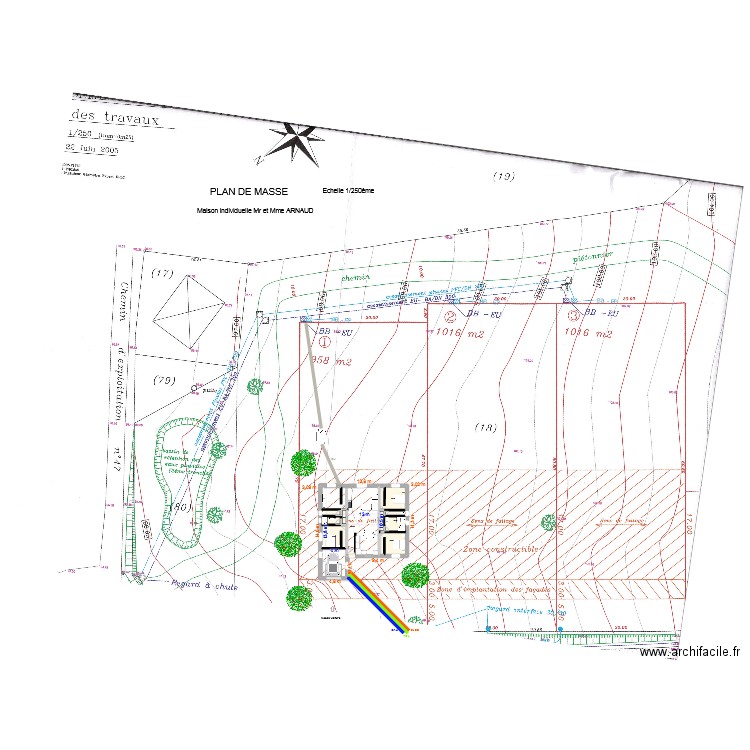 plan topographique Robecourt 2eme version . Plan de 10 pièces et 163 m2